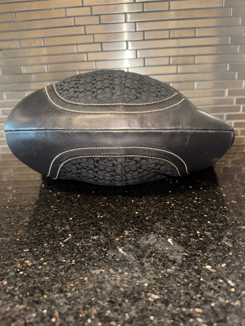 COACH Vintage Soho Signature Mini C Jacquard Hobo Shoulder Bag in Black - Picture 6 of 14